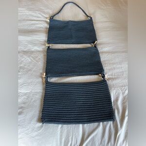 Stylish Blue Knit Hanging Basket